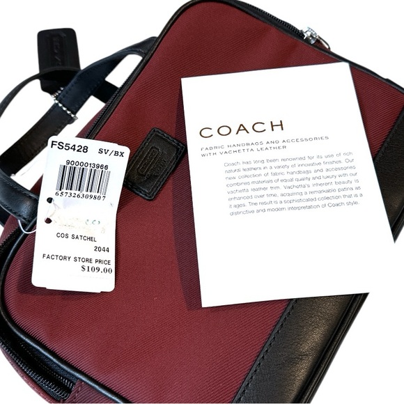 Coach Leatherware Vintage Nylon Toiletry Bag Makeup Case Maroon Black - Picture 8 of 10